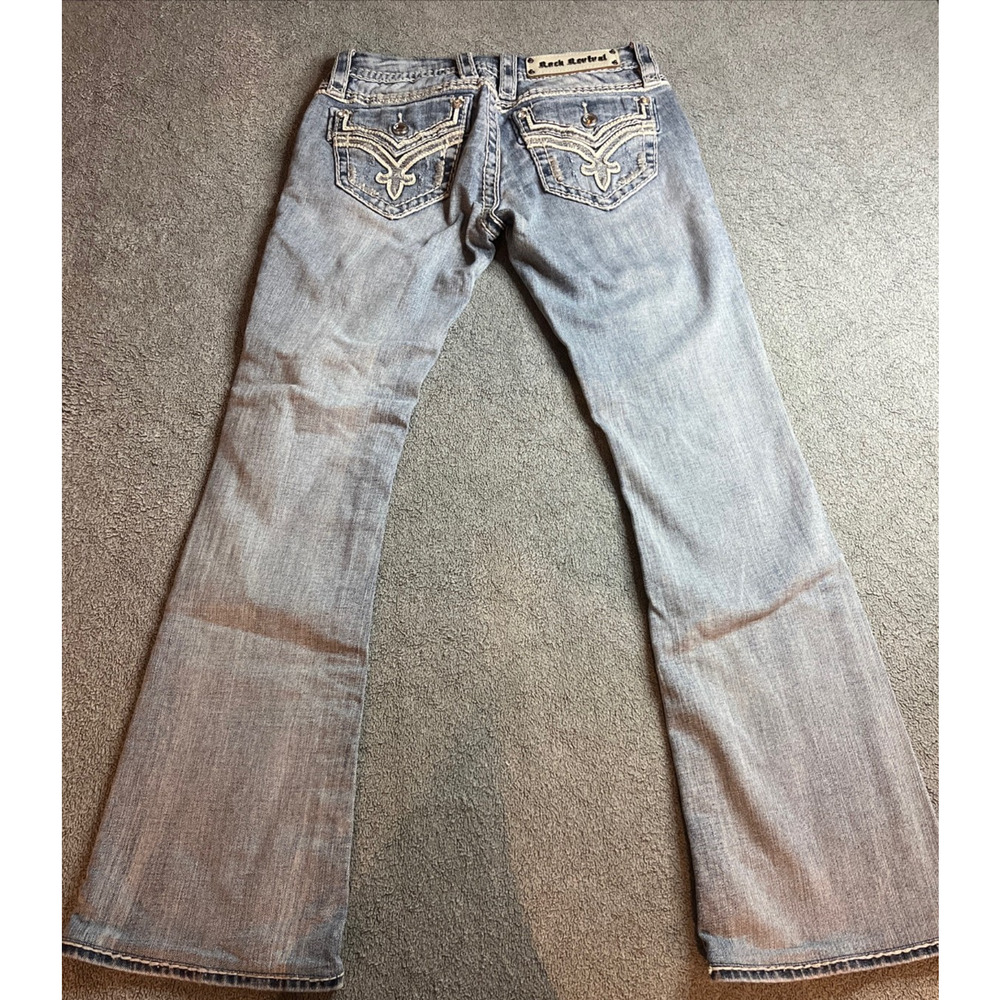 Rock Revival Donna Boot Cut Jeans Low rise Light Wash Size 26 B206 - Picture 2 of 16